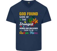 Maglietta In Cotone A V Per Uomo Religiosa Mamma Autistica Dio ASD