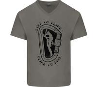 Maglietta In Cotone A V Per Uomo Rock Climbing Live To Climb Climber