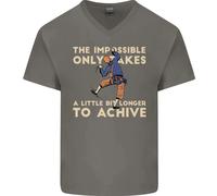 Maglietta In Cotone A V Per Uomo Rock Climbing The Impossible Funny Climber