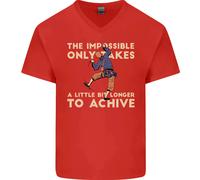 Maglietta In Cotone A V Per Uomo Rock Climbing The Impossible Funny Climber
