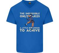 Maglietta In Cotone A V Per Uomo Rock Climbing The Impossible Funny Climber