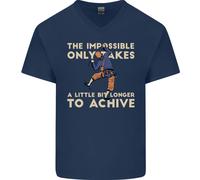 Maglietta In Cotone A V Per Uomo Rock Climbing The Impossible Funny Climber