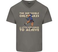 Maglietta In Cotone A V Per Uomo Rock Climbing The Impossible Funny Climber