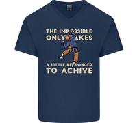 Maglietta In Cotone A V Per Uomo Rock Climbing The Impossible Funny Climber
