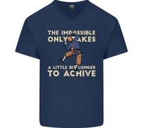 Maglietta In Cotone A V Per Uomo Rock Climbing The Impossible Funny Climber
