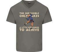 Maglietta In Cotone A V Per Uomo Rock Climbing The Impossible Funny Climber