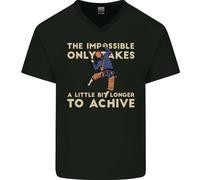 Maglietta In Cotone A V Per Uomo Rock Climbing The Impossible Funny Climber