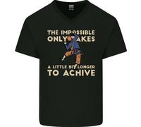 Maglietta In Cotone A V Per Uomo Rock Climbing The Impossible Funny Climber
