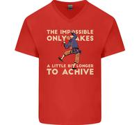 Maglietta In Cotone A V Per Uomo Rock Climbing The Impossible Funny Climber
