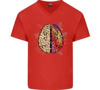 Maglietta In Cotone A V Per Uomo Science Vs Artistic Brain Art IQ Fisica