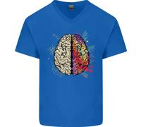 Maglietta In Cotone A V Per Uomo Science Vs Artistic Brain Art IQ Fisica