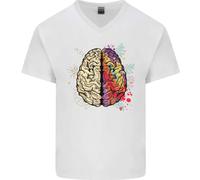 Maglietta In Cotone A V Per Uomo Science Vs Artistic Brain Art IQ Fisica