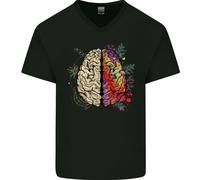 Maglietta In Cotone A V Per Uomo Science Vs Artistic Brain Art IQ Fisica