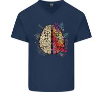 Maglietta In Cotone A V Per Uomo Science Vs Artistic Brain Art IQ Fisica