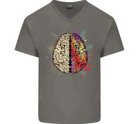 Maglietta In Cotone A V Per Uomo Science Vs Artistic Brain Art IQ Fisica