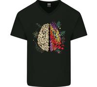 Maglietta In Cotone A V Per Uomo Science Vs Artistic Brain Art IQ Fisica