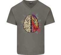 Maglietta In Cotone A V Per Uomo Science Vs Artistic Brain Art IQ Fisica