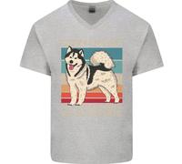 Maglietta In Cotone A V Uomo Alaskan Dog Scusa Se Sono In Ritardo