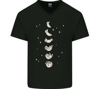 Maglietta In Cotone A V Uomo Con Fasi Della Luna Cat Moon Cycles Superluna