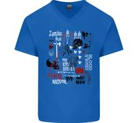 Maglietta In Cotone A V Zombie Halloween Vampiro Dracula Teschio Uomo