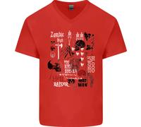 Maglietta In Cotone A V Zombie Halloween Vampiro Dracula Teschio Uomo