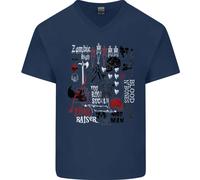 Maglietta In Cotone A V Zombie Halloween Vampiro Dracula Teschio Uomo