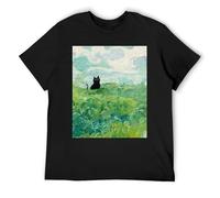 Maglietta in cotone con stampa di pittori post-impressionisti Van Gogh, maglietta a maniche corte dal design unico, per iniziare una conversazione, Nero , L