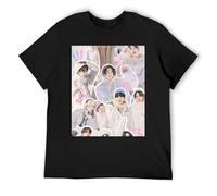 Maglietta in cotone con stampa originale BTS, a maniche corte, per iniziare una conversazione, Nero , XXL