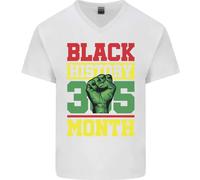 Maglietta In Cotone Nera A V Per Uomini Del Mese Della Storia Nera Lives Matter