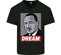 Maglietta In Cotone Nera A V Per Uomo Martin Luther King Black Lives Matter