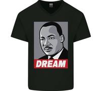Maglietta In Cotone Nera A V Per Uomo Martin Luther King Black Lives Matter
