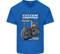 Maglietta In Cotone Per Uomo A V Biker Custom Chopper Motorbike Motorcycle