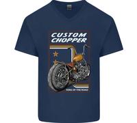 Maglietta In Cotone Per Uomo A V Biker Custom Chopper Motorbike Motorcycle