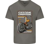 Maglietta In Cotone Per Uomo A V Biker Custom Chopper Motorbike Motorcycle