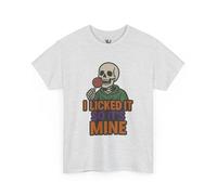 Maglietta in cotone pesante con scritta "I Licked It So It's Mine", maglietta con grafica divertente, abbigliamento per Halloween, regalo per gli amici, camicia retrò spettrale, Cenere, XX-Large