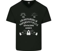 Maglietta In Cotone V-Neck Nero Magia Nera Voodoo Ouija Uomo