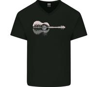 Maglietta In Cotone V-Neck Uomo Acoustic Guitar Reflection