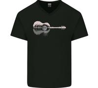 Maglietta In Cotone V-Neck Uomo Acoustic Guitar Reflection