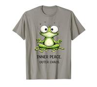 Maglietta Inner Peace Outer Chaos Meditating Frog Maglietta