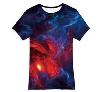 Maglietta intima da uomo, girocollo, a maniche corte, a tunica, per ragazzi, Celeste., 9-12 Anni