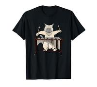 Maglietta Jazz Marimba con gatto che suona il vibrafono Maglietta