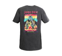 Maglietta john doe snake on fire t-shirt dissolvenza nera John doe