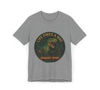 Maglietta Jurassic Spirit, maglietta grafica, fan dei dinosauri, camicia Life Finds a Way, abbigliamento unisex, regalo di avventura, Grigio erica chiaro., L