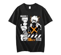 Maglietta Katsuki Bakugou My Hero Academia T-shirt Anime Graphic Tees Uomo Streetwear Harajuku Fashion Casual Cool T Shirt (3XL,color 01)