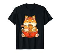 Maglietta Kawaii Cute Anime Shiba Inu Dog Otaku Japan Ramen Maglietta