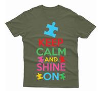 Maglietta Keep Calm And Shine On Autism Awareness Day Promoting Love...