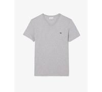Maglietta Lacoste Uomo Grigia Cotone Collo V Originale Taglia 3XL