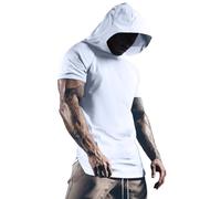 Maglietta leggera ad asciugatura rapida per uomo Top base da uomo Athletic Training Dry T-shirt tinta unita per palestra all'aperto Sport vita quotidiana lavoro casa, bianco, 3XL