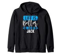 Maglietta Life Is Better With A Jack Nome Jack Felpa con Cappuccio
