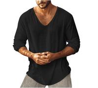 Maglietta Lino Uomo Coreana Camicia a Maniche Corte Casual Button Down Summer T-Shirt Tops Loose Beach Holiday Hawaiian Shirts Camicia Uomo No Stiro Top Traspirante Casual